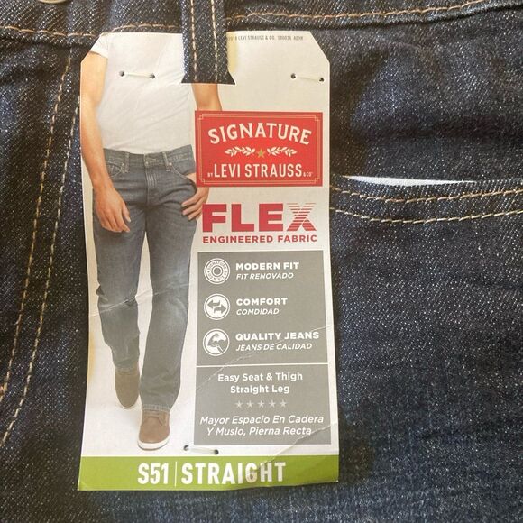 Levi Strauss Signature S51 Straight W30 L30 Easy Seat & Thigh Flex Dark Wash - Picture 3 of 7